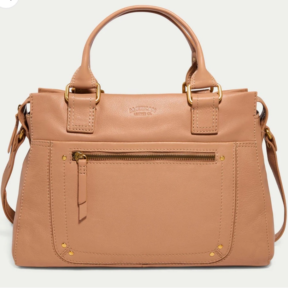 American Leather Co. Tan Satchel Handbag - Picture 2 of 7